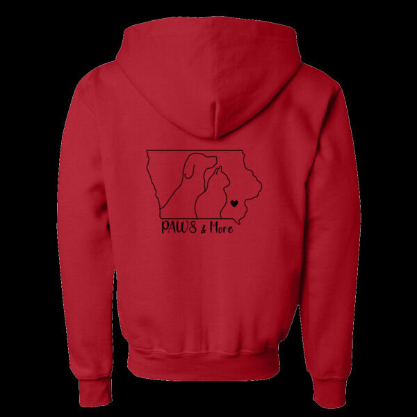 Paws & More Outline Design -  Youth Full-Zip Hooded Sweatshirt Thumbnail