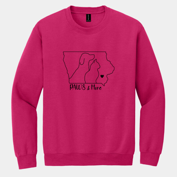Paws & More Outline Design - Adult Heavy Blend Crewneck Sweatshirt Thumbnail