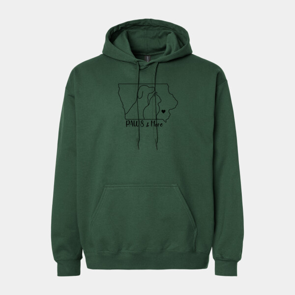 Paws & More Outline Design -  Adult Softstyle® Midweight Hooded Sweatshirt Thumbnail