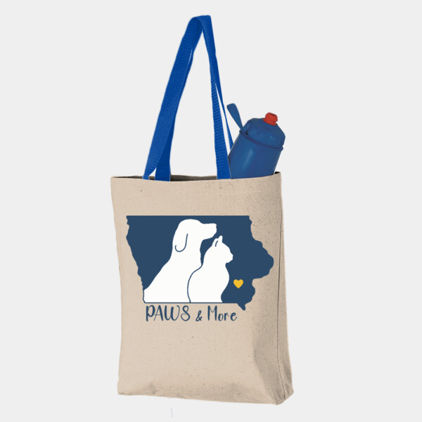 Paws & More Color Design  - 11L Canvas Tote with Contrast-Color Handles Thumbnail