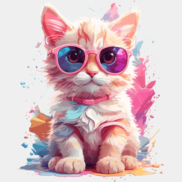 Kitten Wearing Pink Sunglasses Thumbnail
